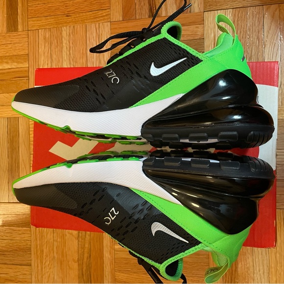 Nike Air Max 270 black and green - Size 6Y/ Women’s 7.5 - Picture 5 of 9
